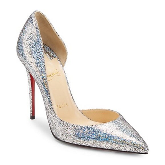 Christian Louboutin Iriza Glitter Leather Pumps EU 38.5
